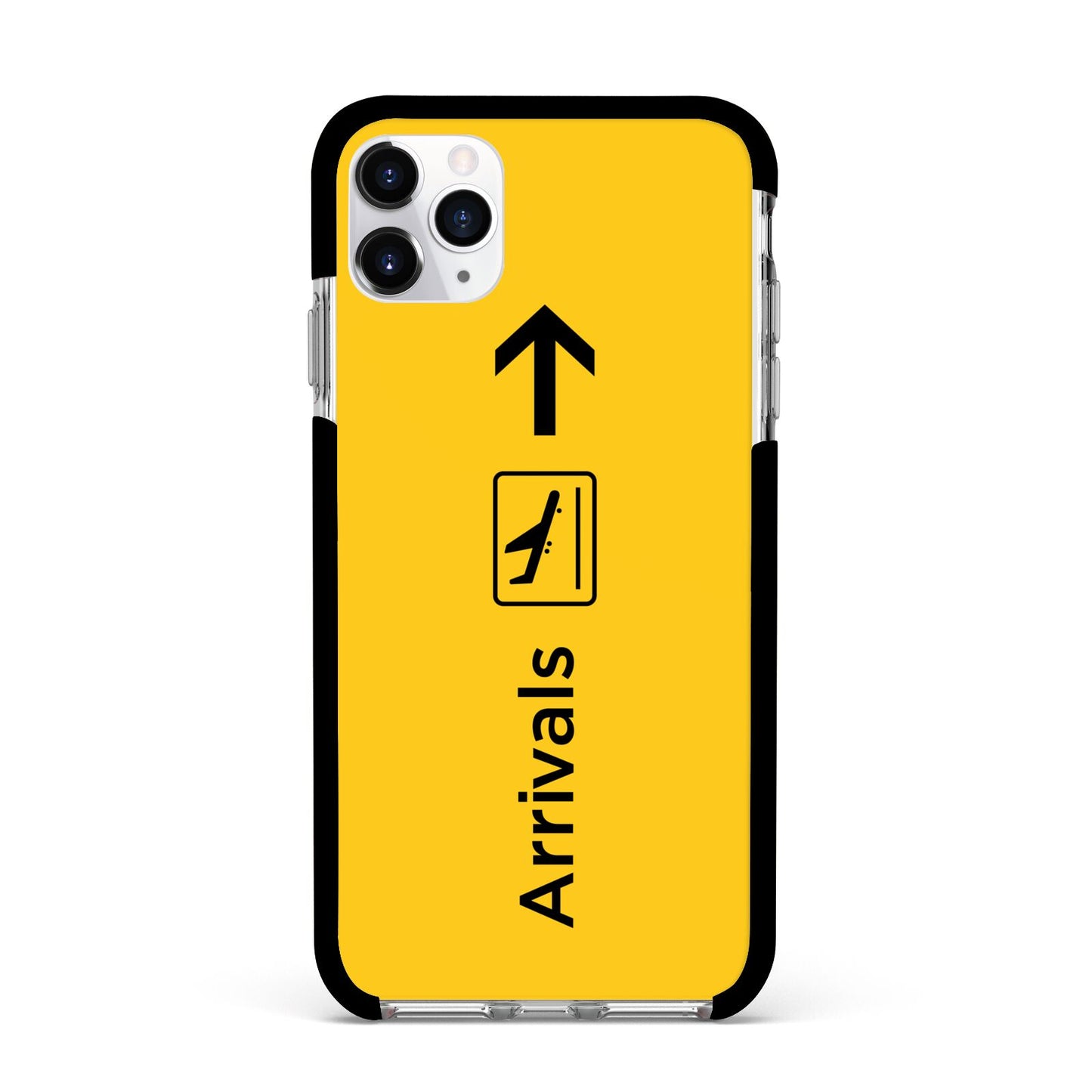 Airport Arrivals Apple iPhone 11 Pro Max in Silver with Black Impact Case