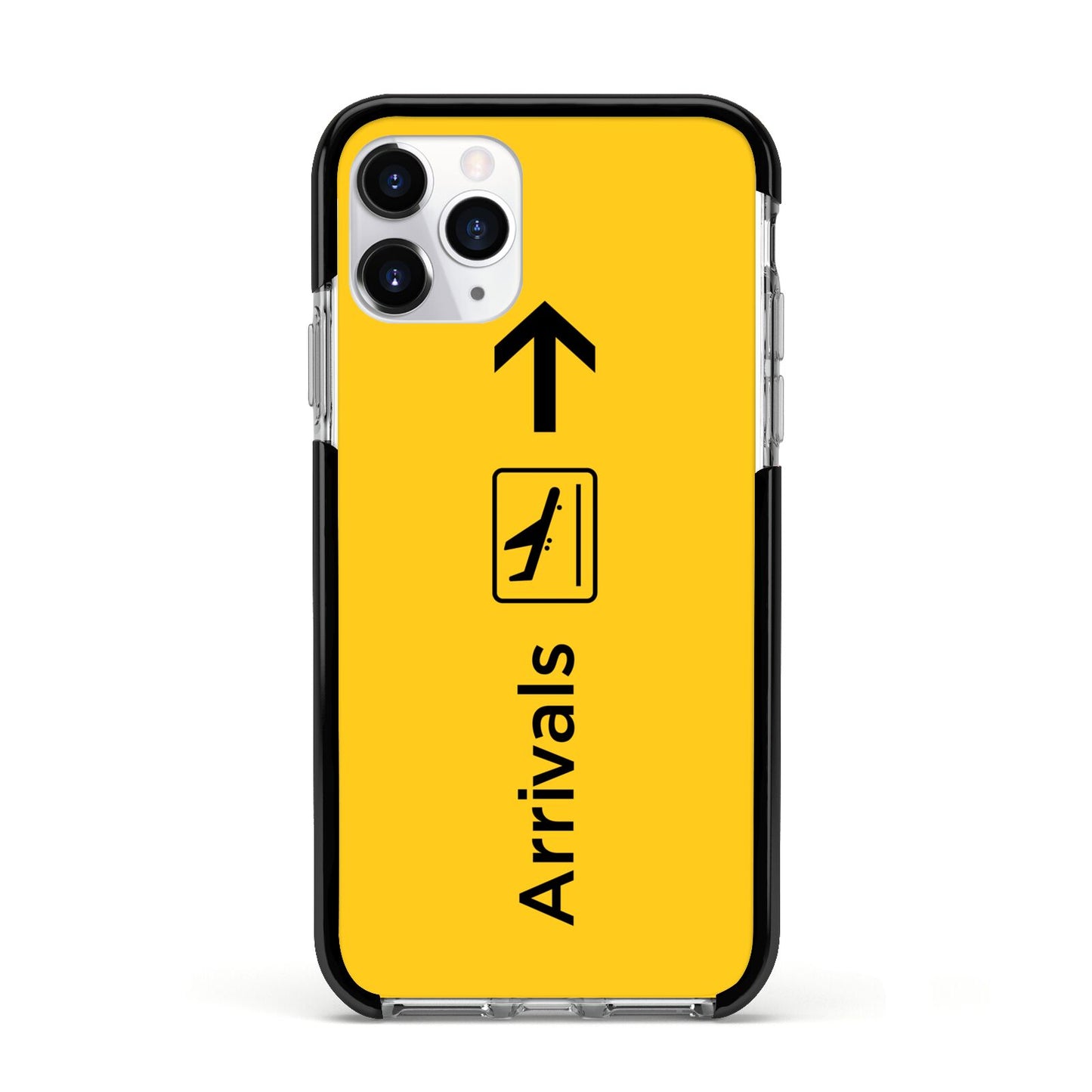 Airport Arrivals Apple iPhone 11 Pro in Silver with Black Impact Case