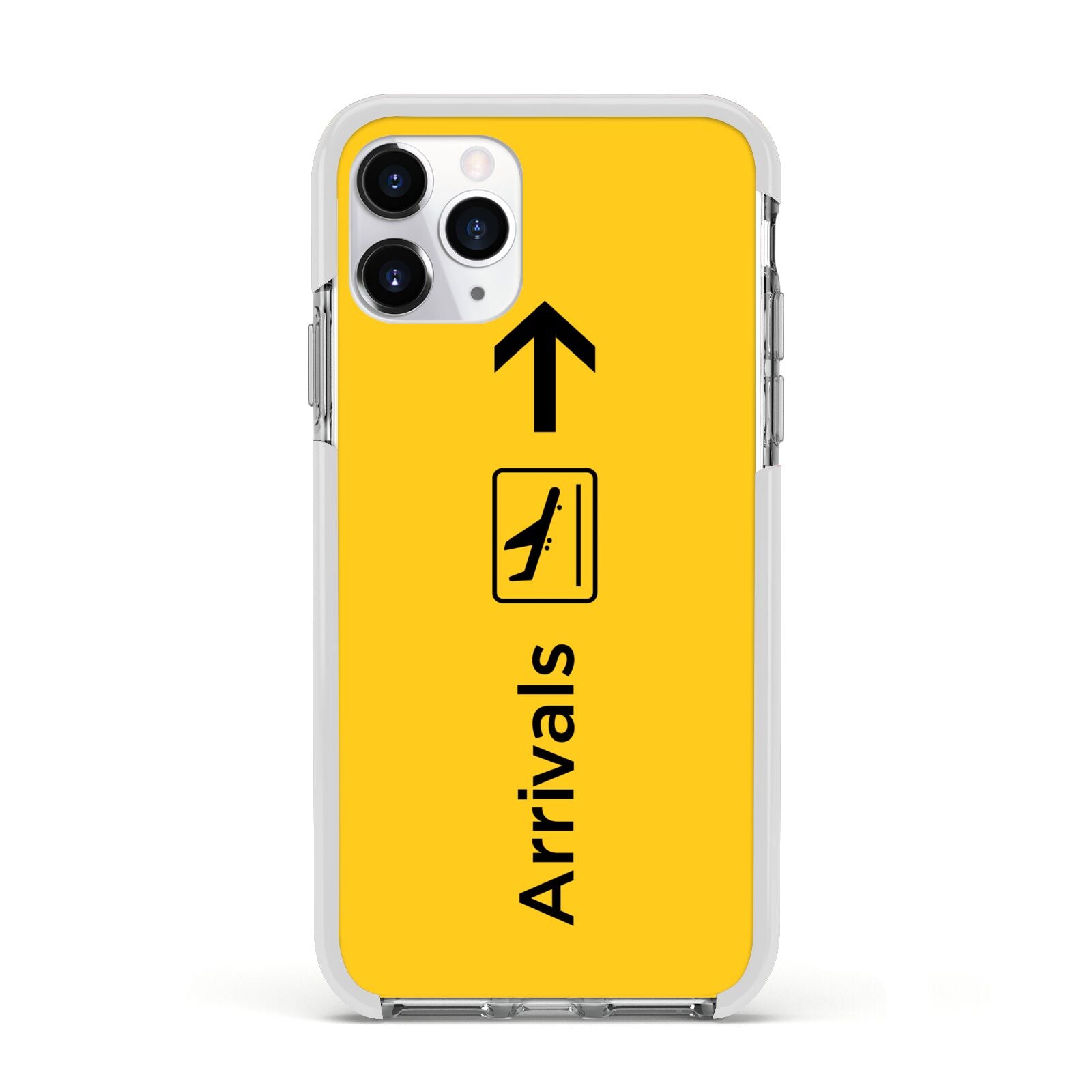 Airport Arrivals Apple iPhone 11 Pro in Silver with White Impact Case