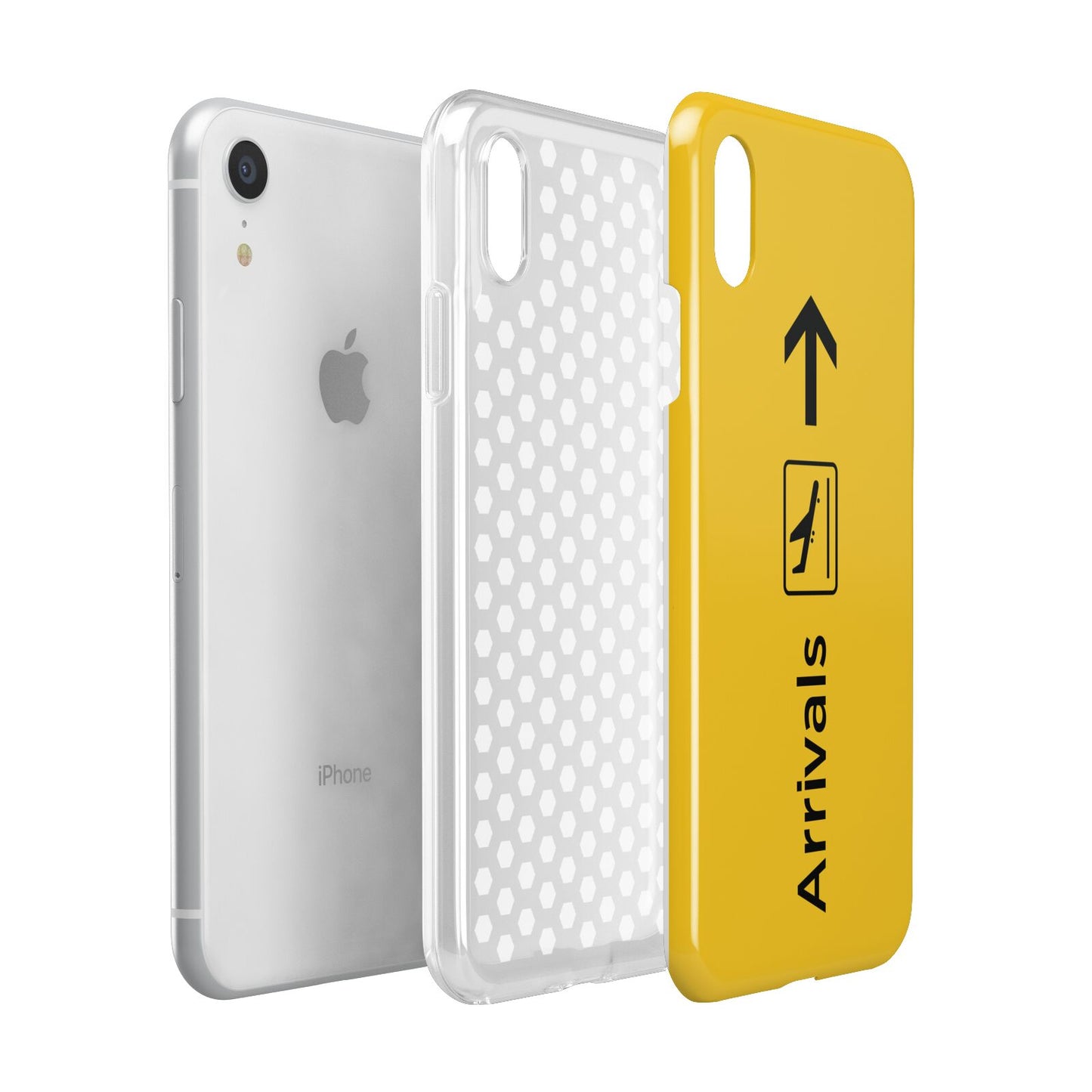 Airport Arrivals Apple iPhone XR White 3D Tough Case Expanded view