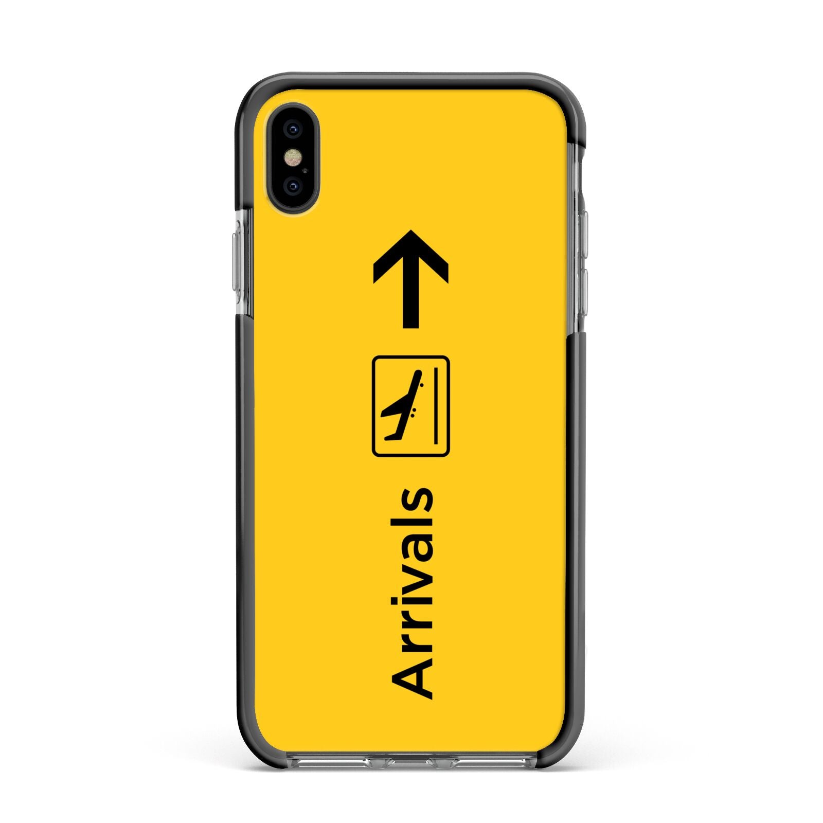 Airport Arrivals Apple iPhone Xs Max Impact Case Black Edge on Black Phone