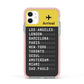 Airport Arrivals Board Apple iPhone 11 in White with Pink Impact Case