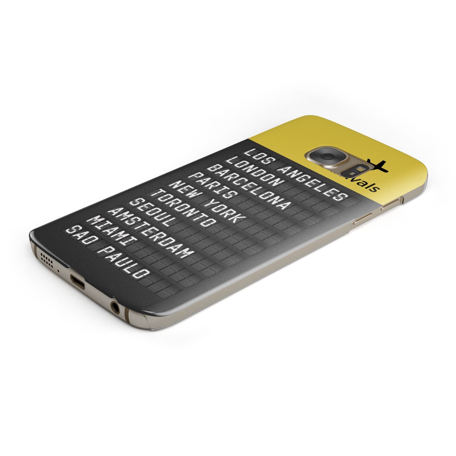 Airport Arrivals Board Protective Samsung Galaxy Case Angled Image