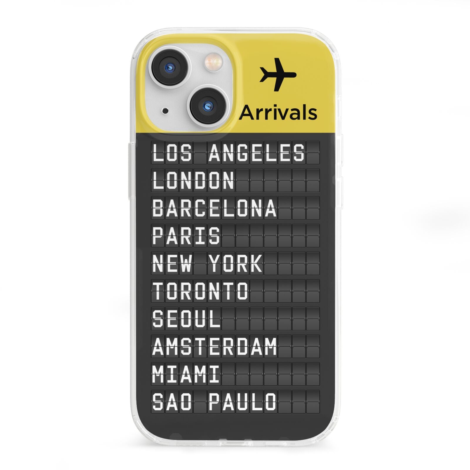 Airport Arrivals Board iPhone 13 Mini Clear Bumper Case