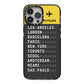 Airport Arrivals Board iPhone 13 Pro Max Black Impact Case on Silver phone