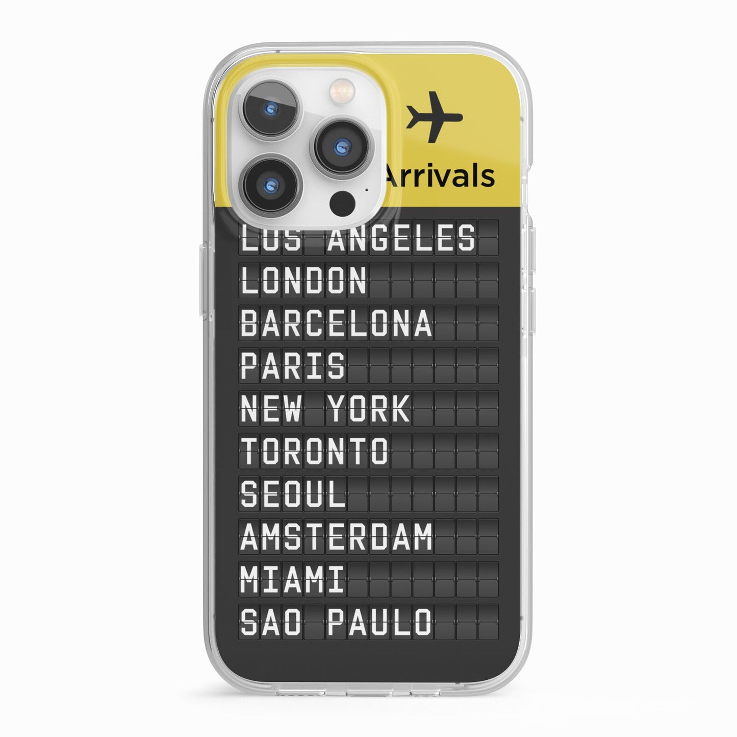 Airport Arrivals Board iPhone 13 Pro TPU Impact Case with White Edges