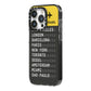 Airport Arrivals Board iPhone 14 Pro Black Impact Case Side Angle on Silver phone