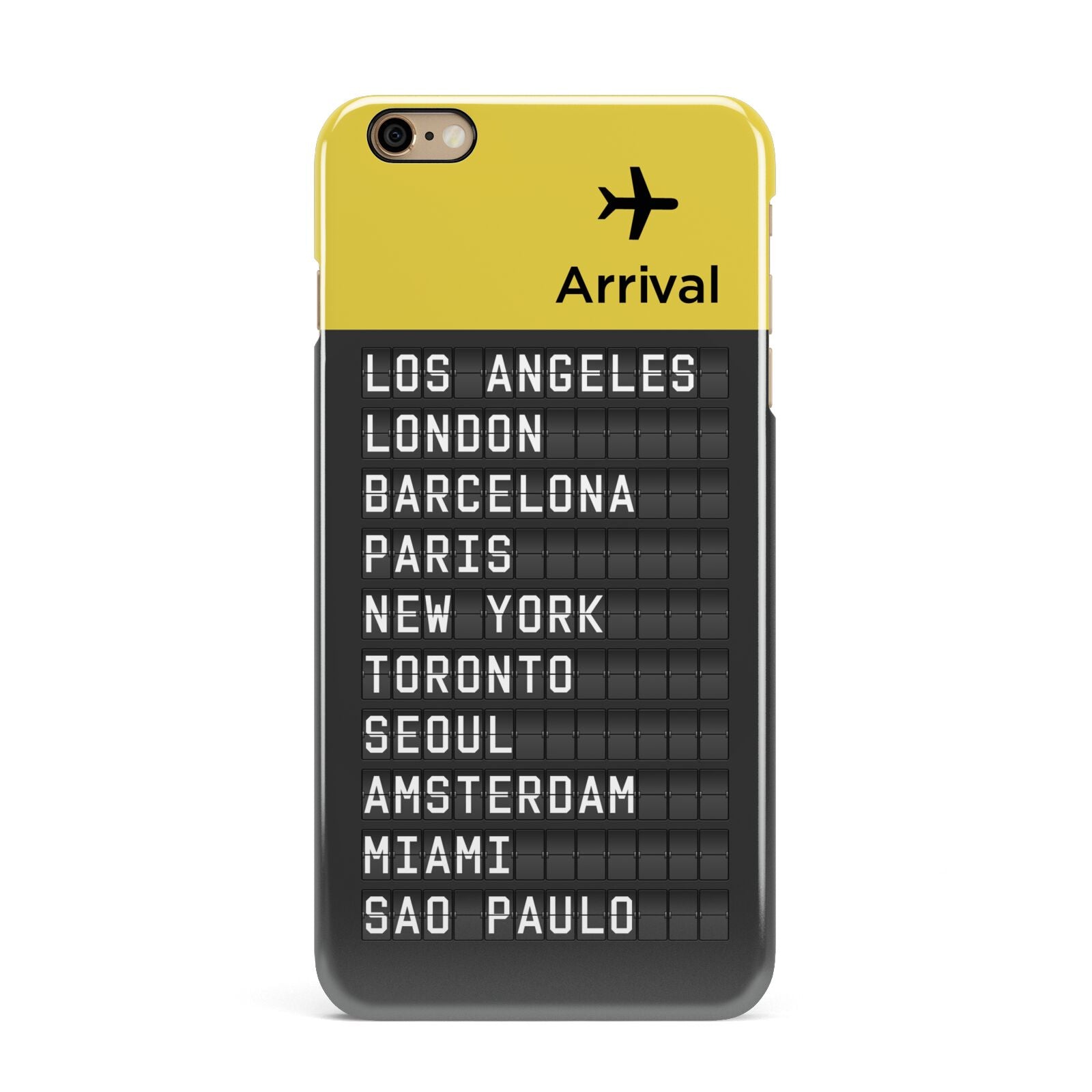 Airport Arrivals Board iPhone 6 Plus 3D Snap Case on Gold Phone
