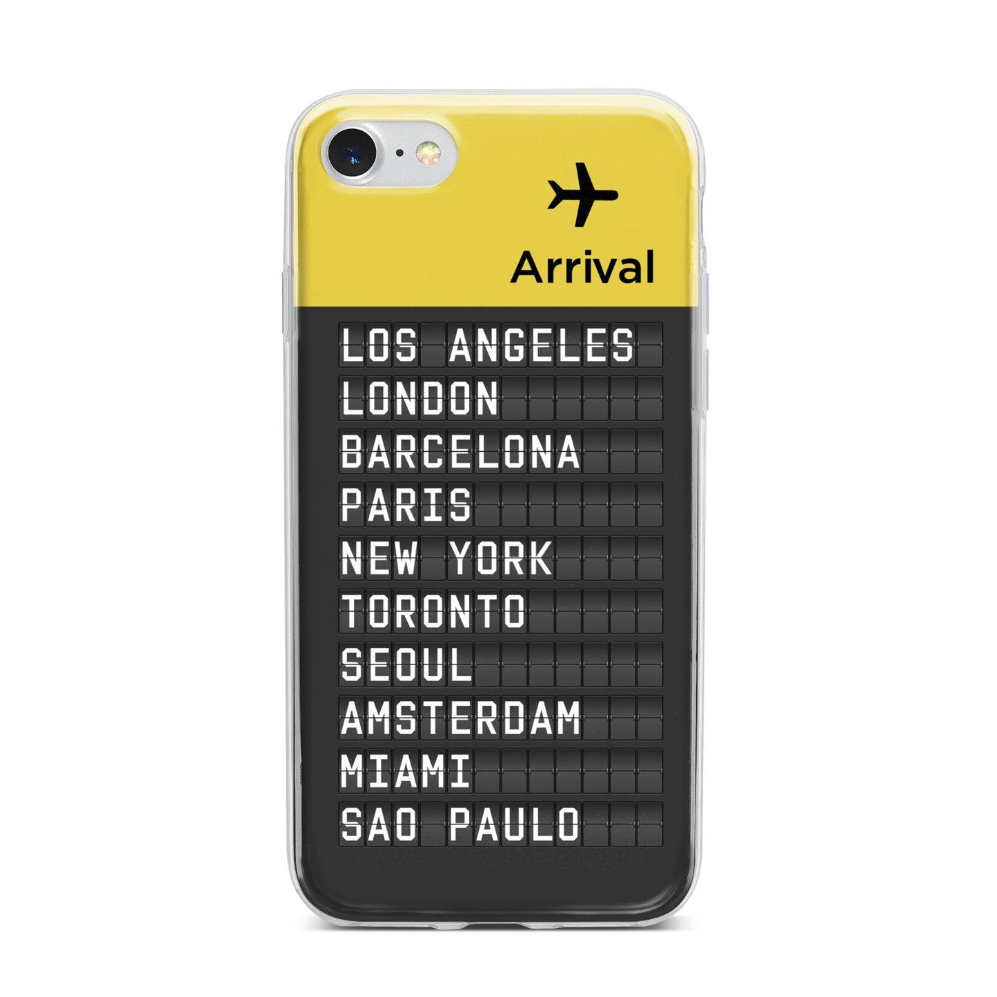 Airport Arrivals Board iPhone 7 Bumper Case on Silver iPhone