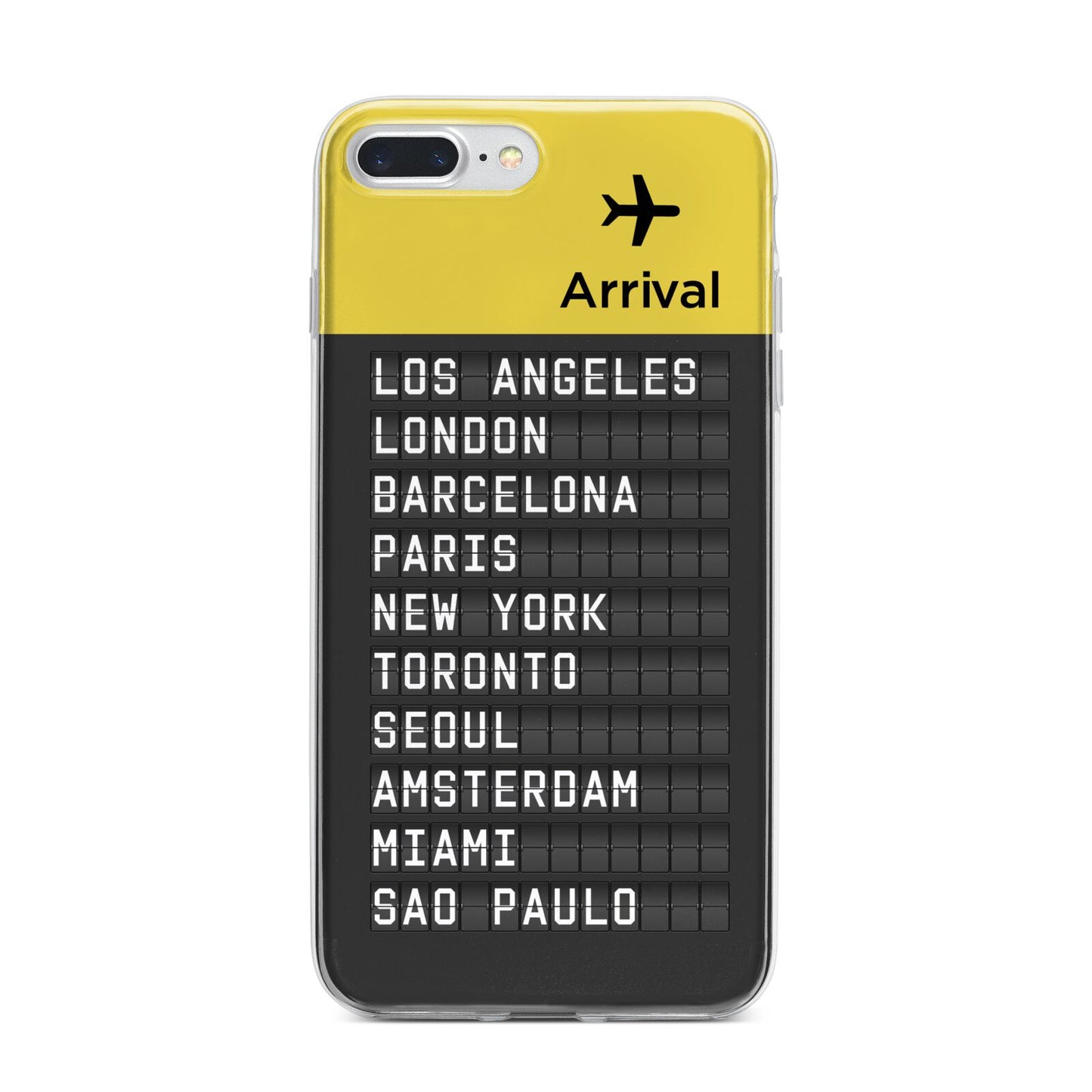 Airport Arrivals Board iPhone 7 Plus Bumper Case on Silver iPhone