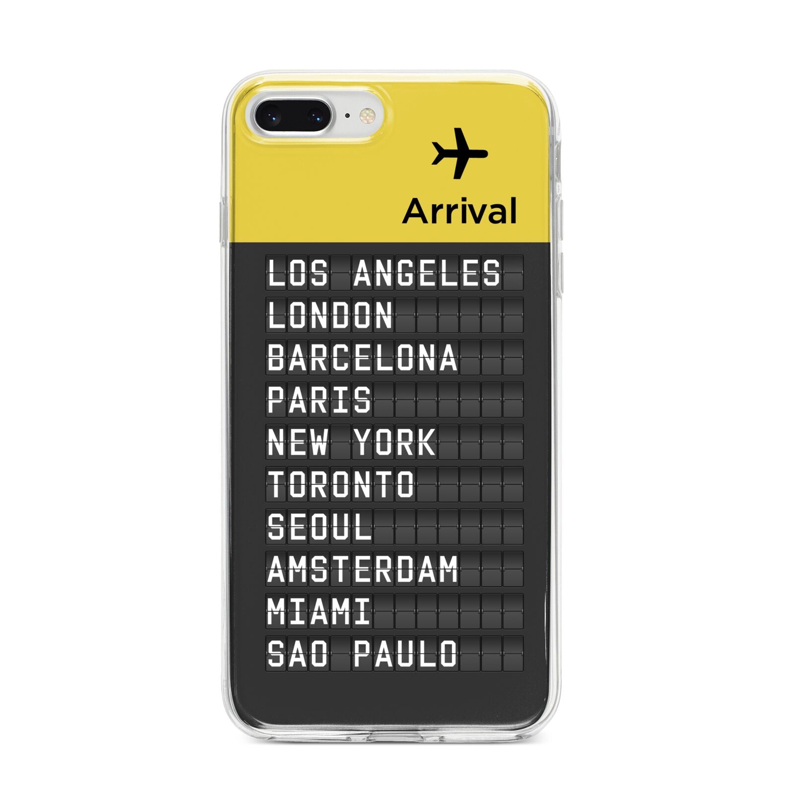 Airport Arrivals Board iPhone 8 Plus Bumper Case on Silver iPhone
