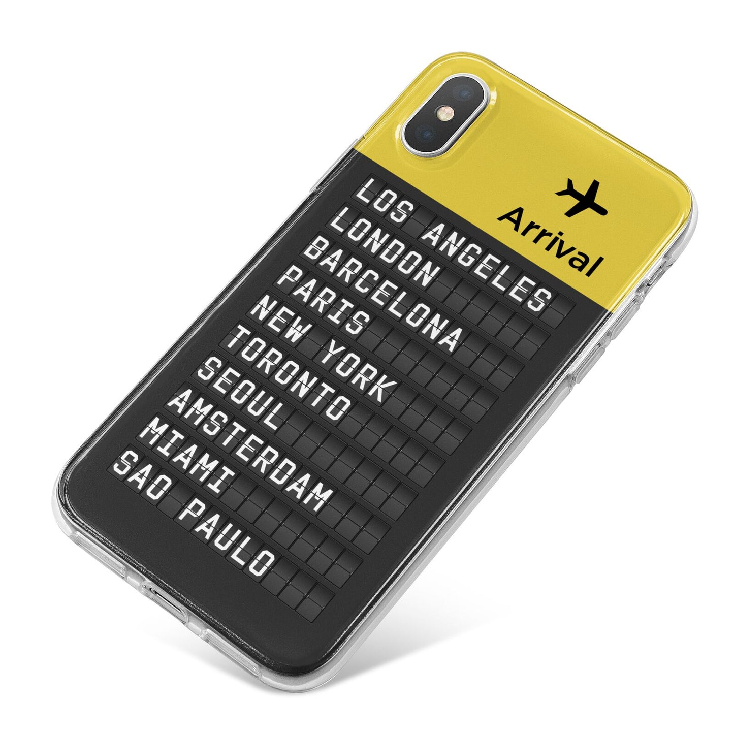 Airport Arrivals Board iPhone X Bumper Case on Silver iPhone