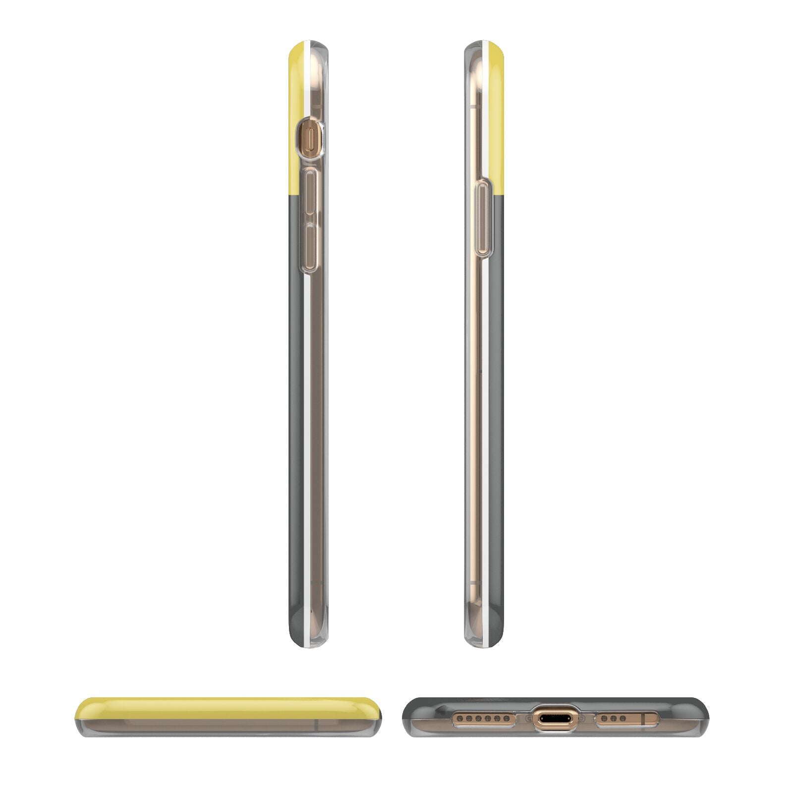 Airport Arrivals Board iPhone XS 3D Tough Case in Gold Angled Images