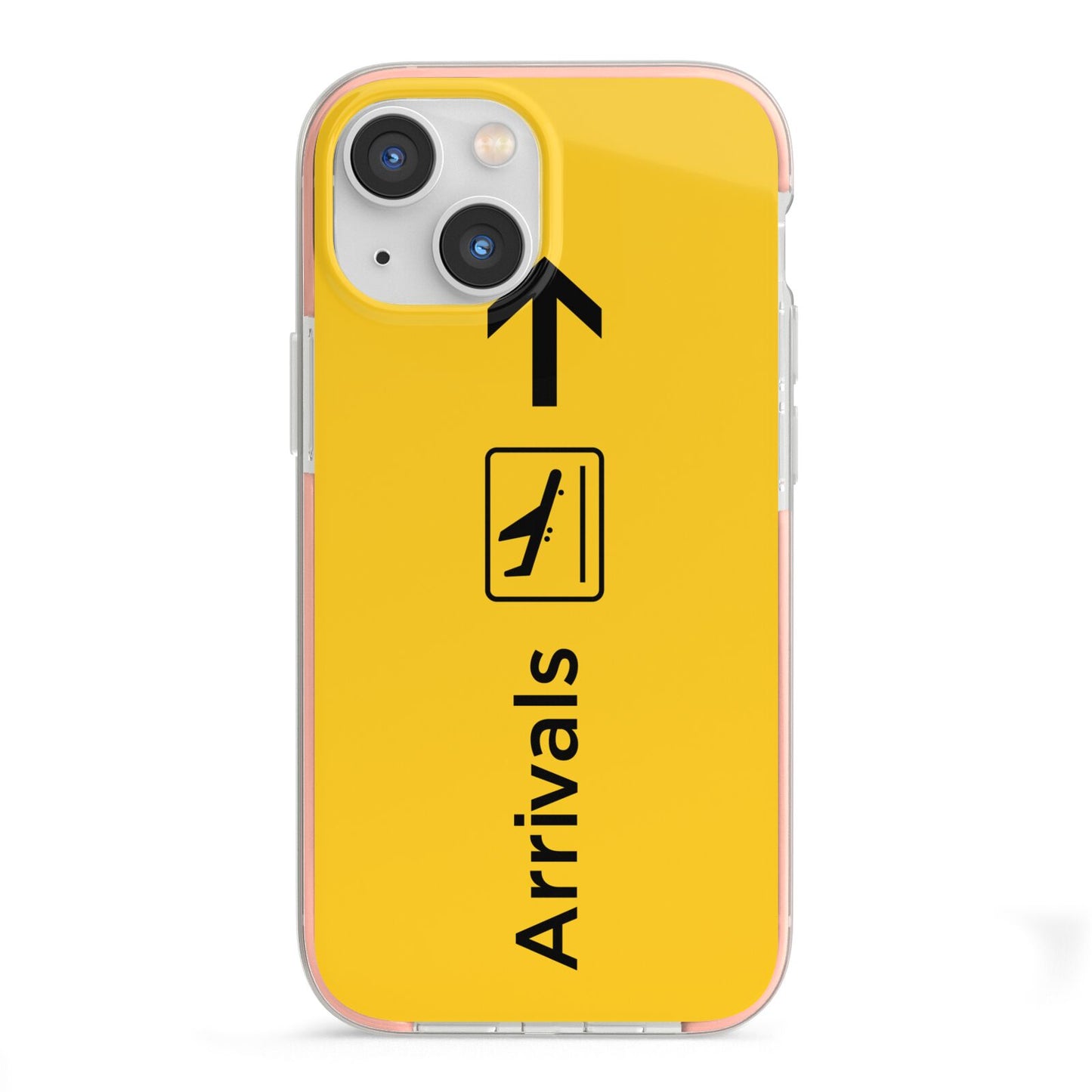 Airport Arrivals iPhone 13 Mini TPU Impact Case with Pink Edges