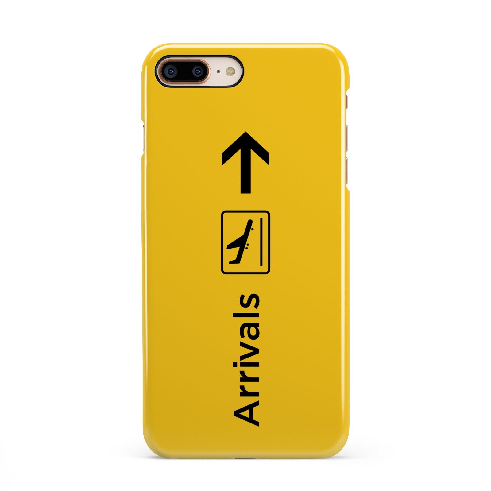 Airport Arrivals iPhone 8 Plus 3D Snap Case on Gold Phone