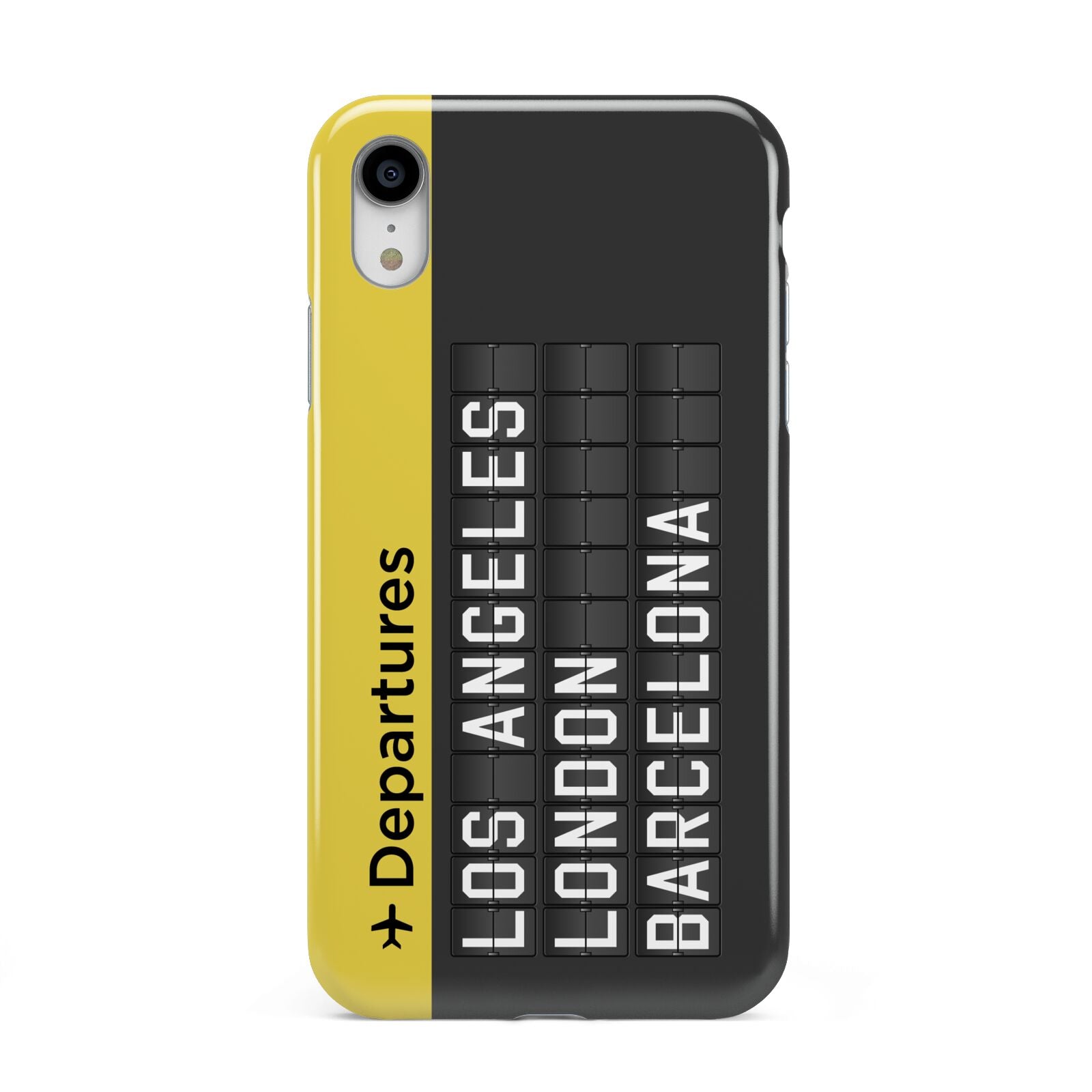 Airport Departures Board Apple iPhone XR White 3D Tough Case