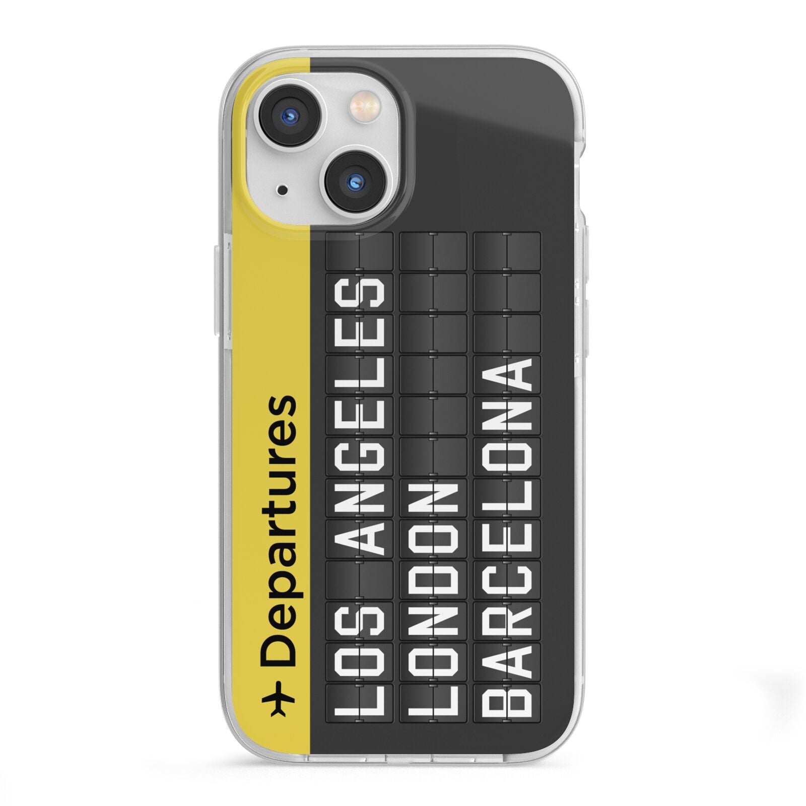 Airport Departures Board iPhone 13 Mini TPU Impact Case with White Edges
