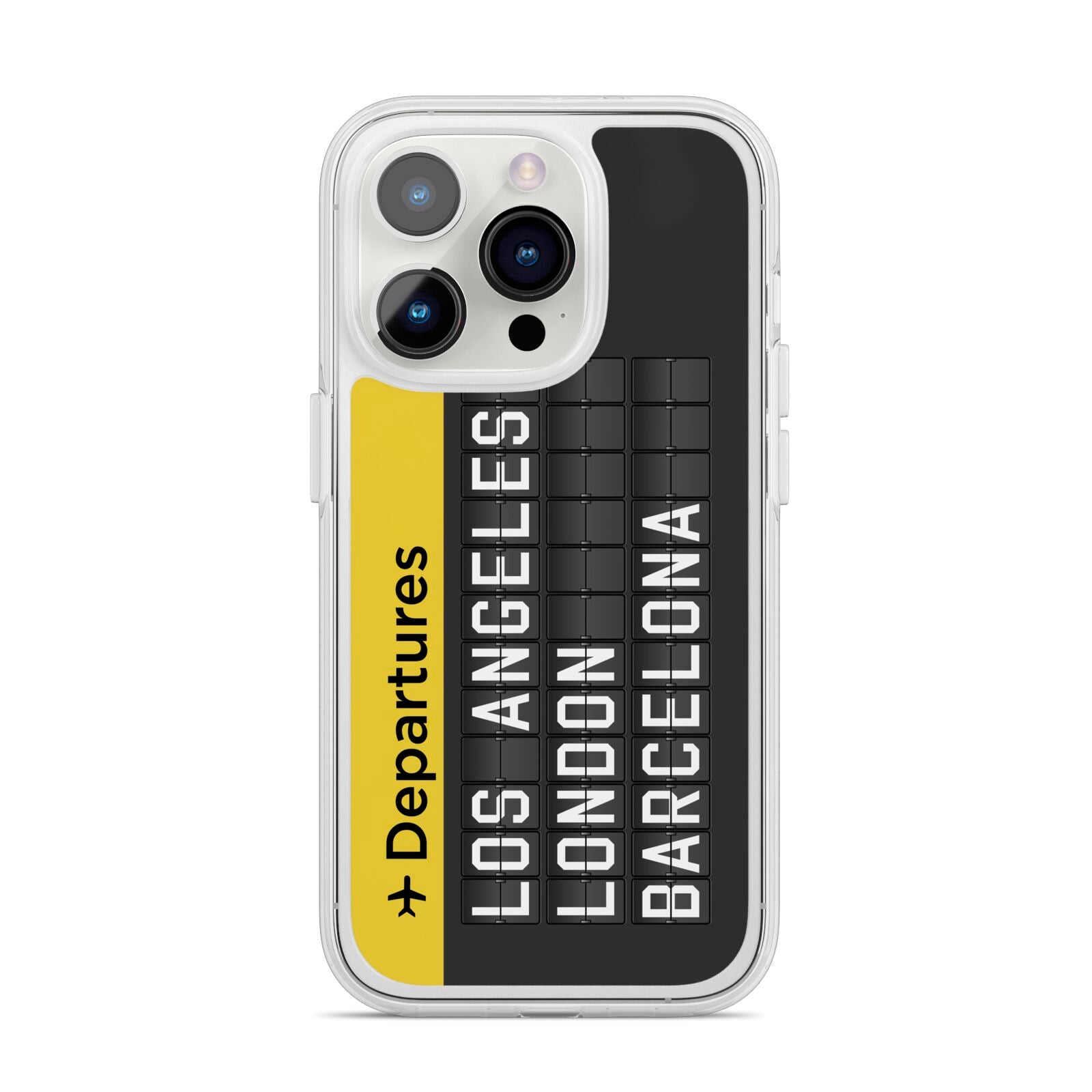 Airport Departures Board iPhone 14 Pro Clear Tough Case Silver