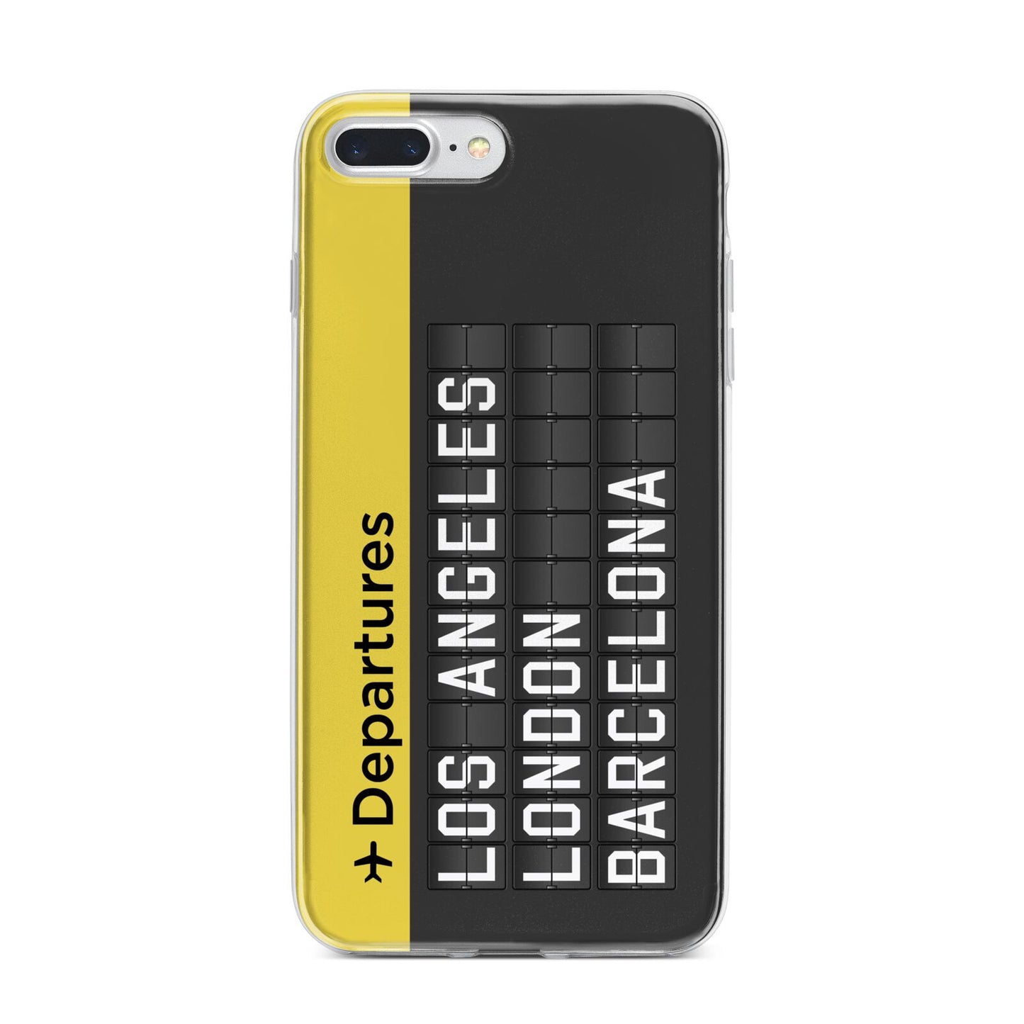 Airport Departures Board iPhone 7 Plus Bumper Case on Silver iPhone