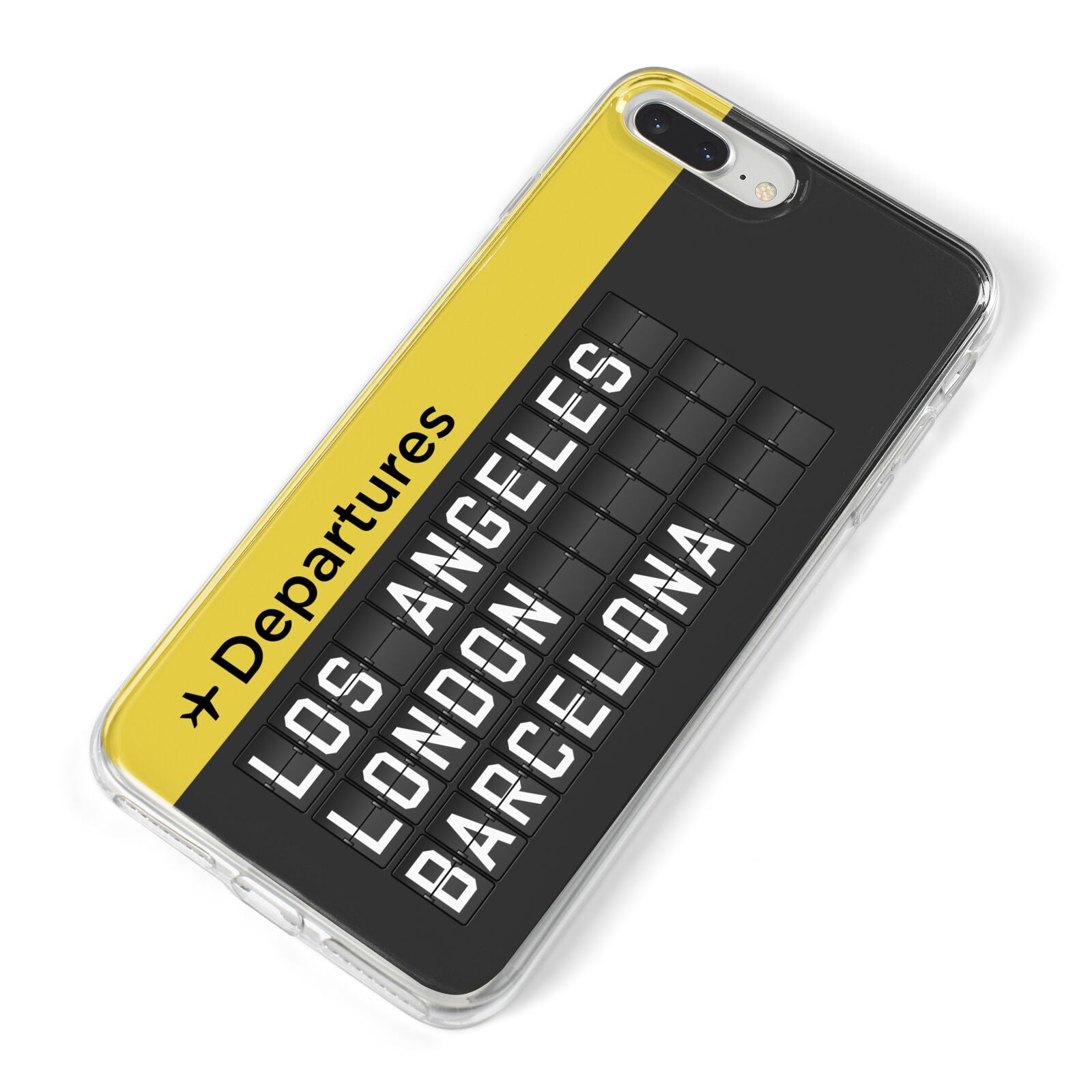 Airport Departures Board iPhone 8 Plus Bumper Case on Silver iPhone Alternative Image