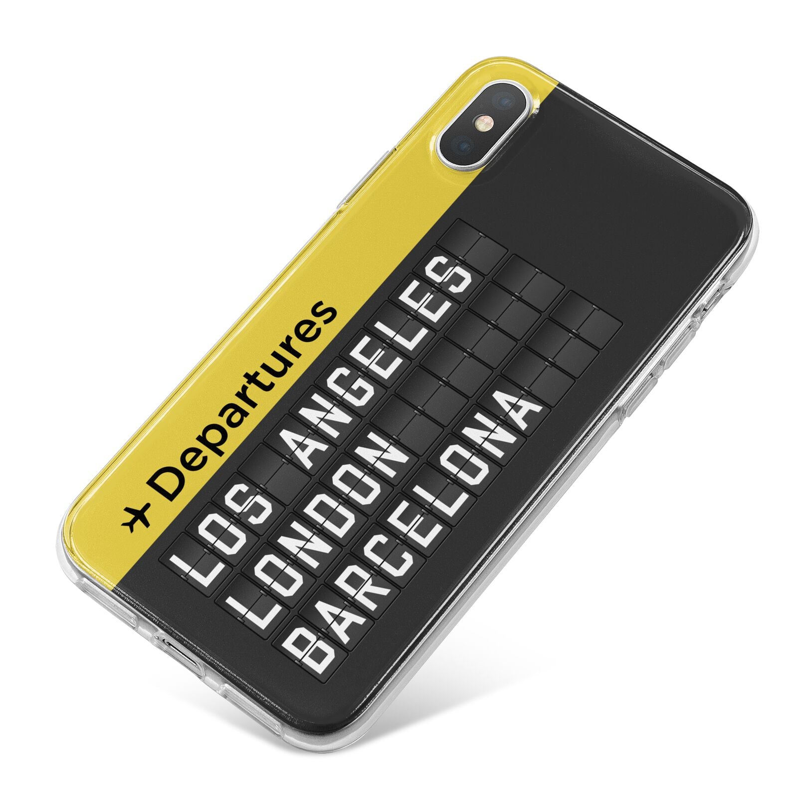 Airport Departures Board iPhone X Bumper Case on Silver iPhone