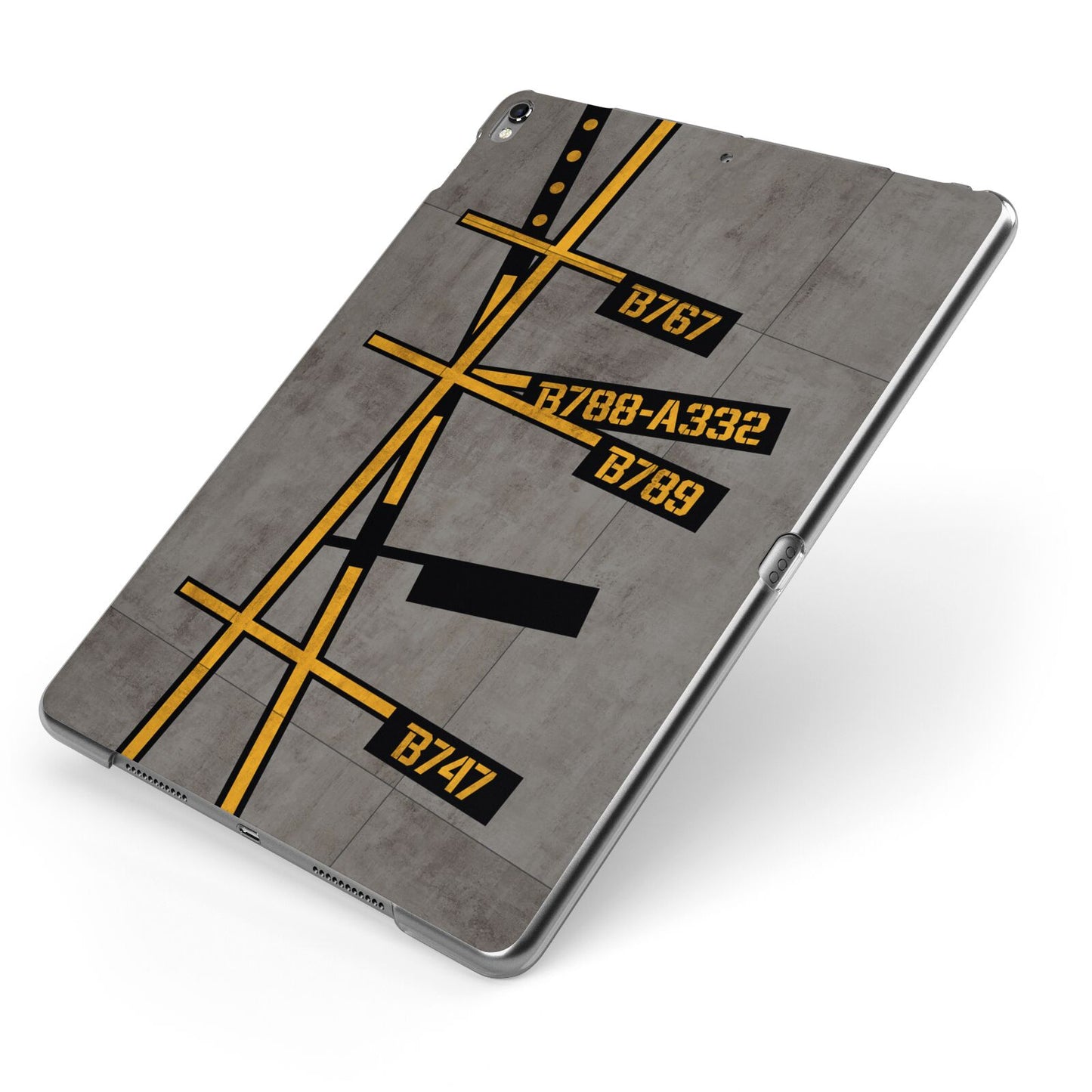 Airport Parking Markings Apple iPad Case on Grey iPad Side View