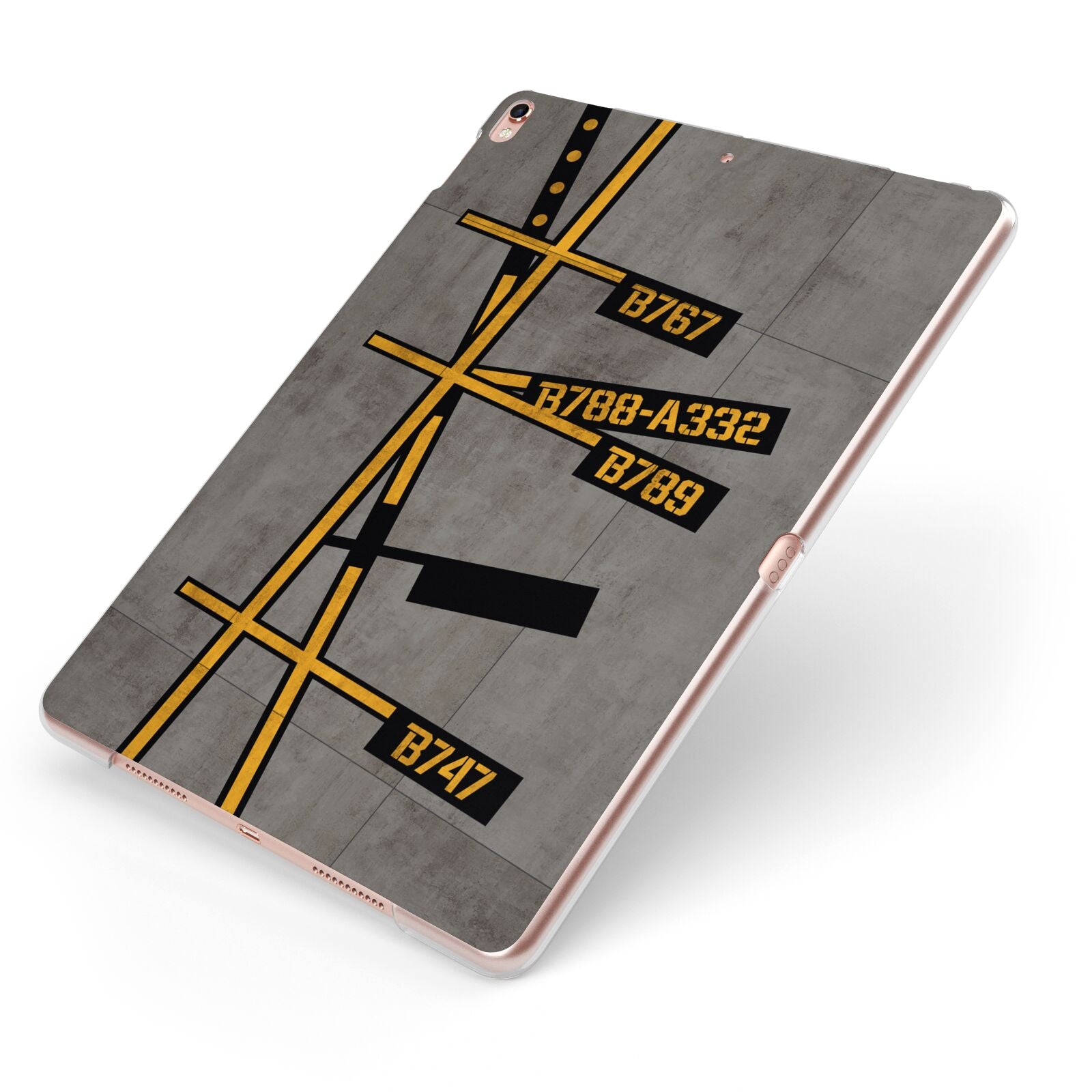 Airport Parking Markings Apple iPad Case on Rose Gold iPad Side View