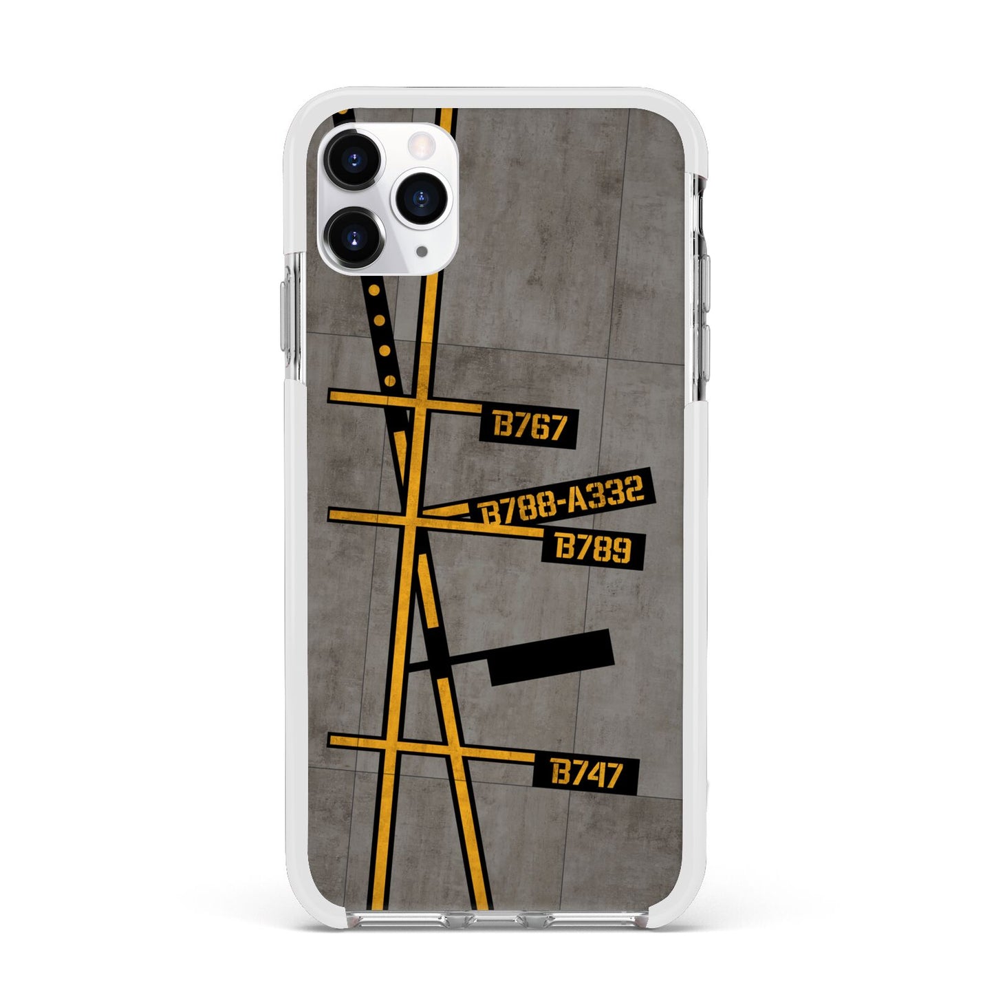 Airport Parking Markings Apple iPhone 11 Pro Max in Silver with White Impact Case