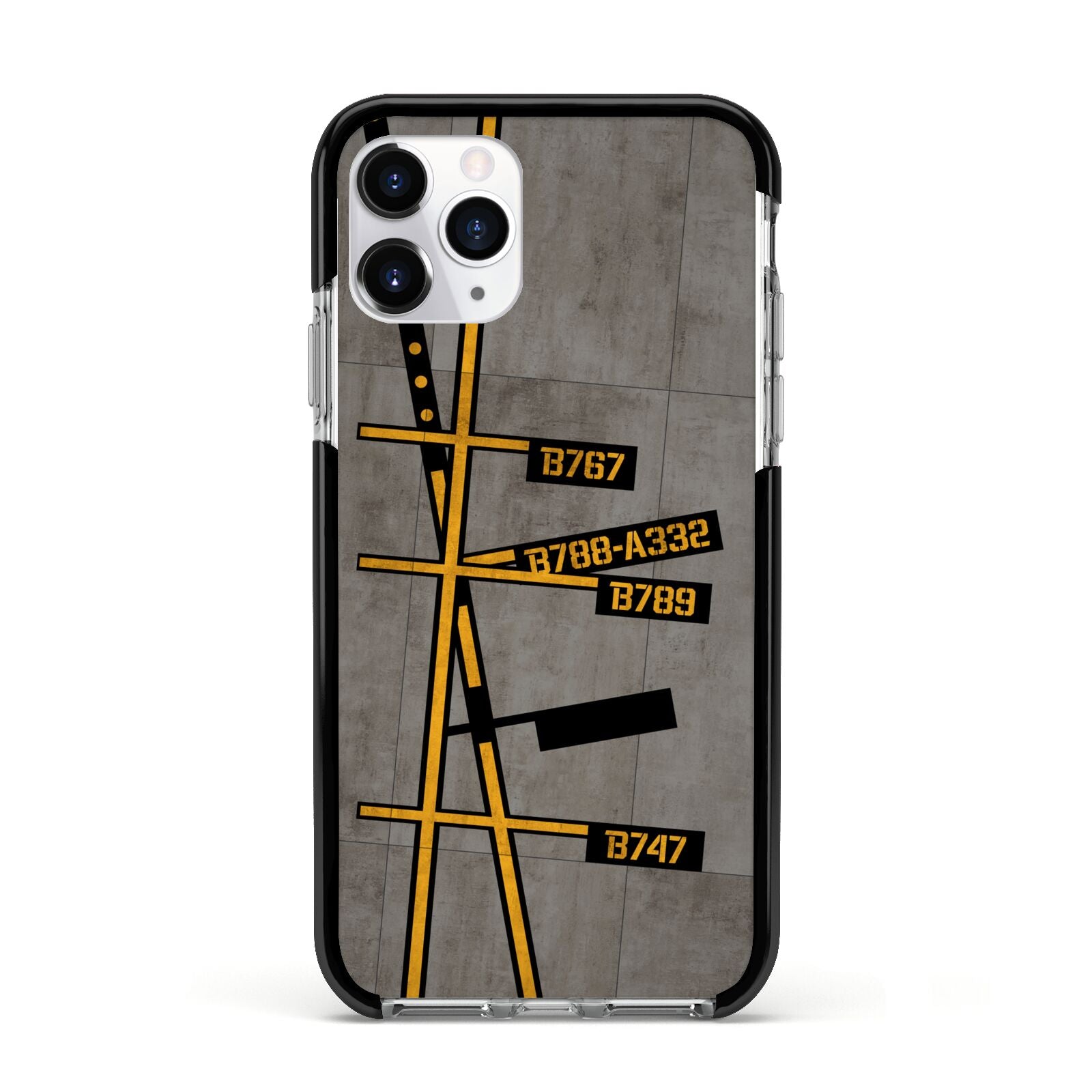 Airport Parking Markings Apple iPhone 11 Pro in Silver with Black Impact Case
