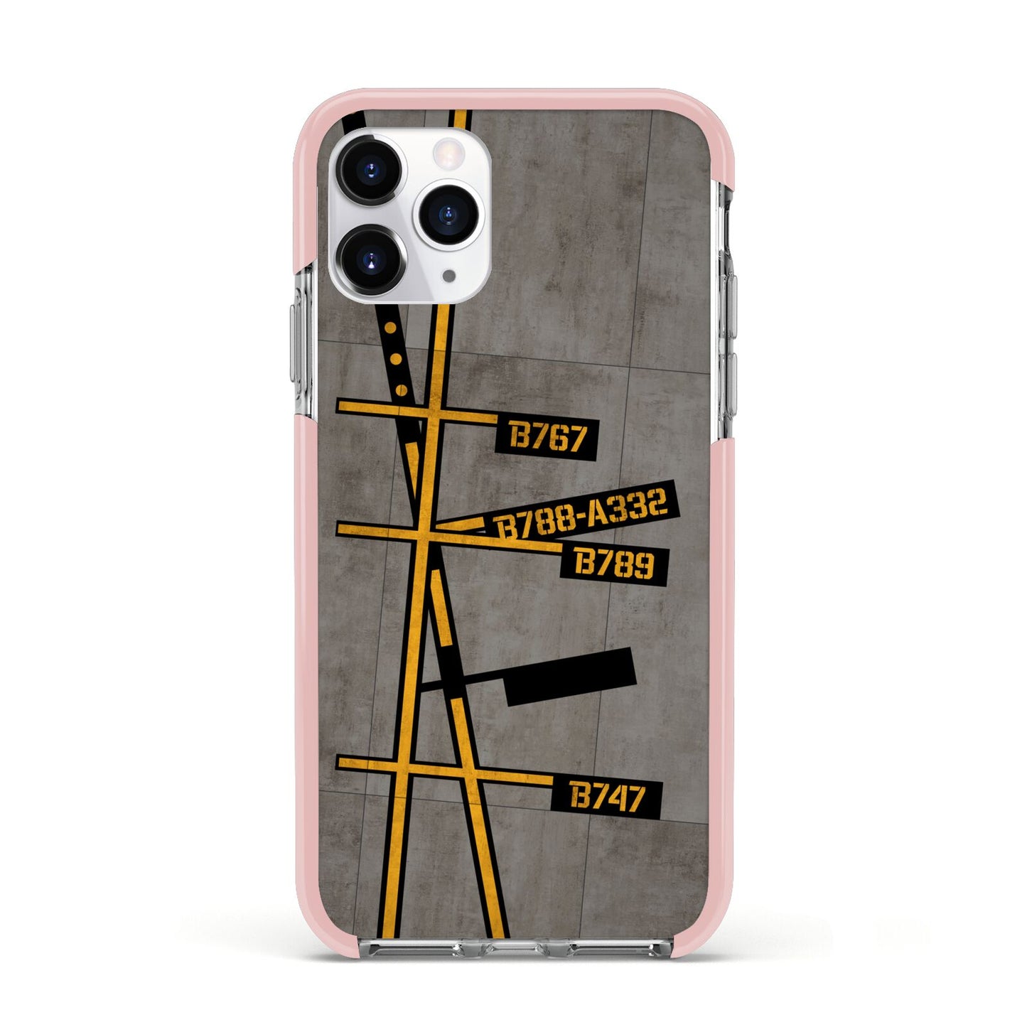 Airport Parking Markings Apple iPhone 11 Pro in Silver with Pink Impact Case
