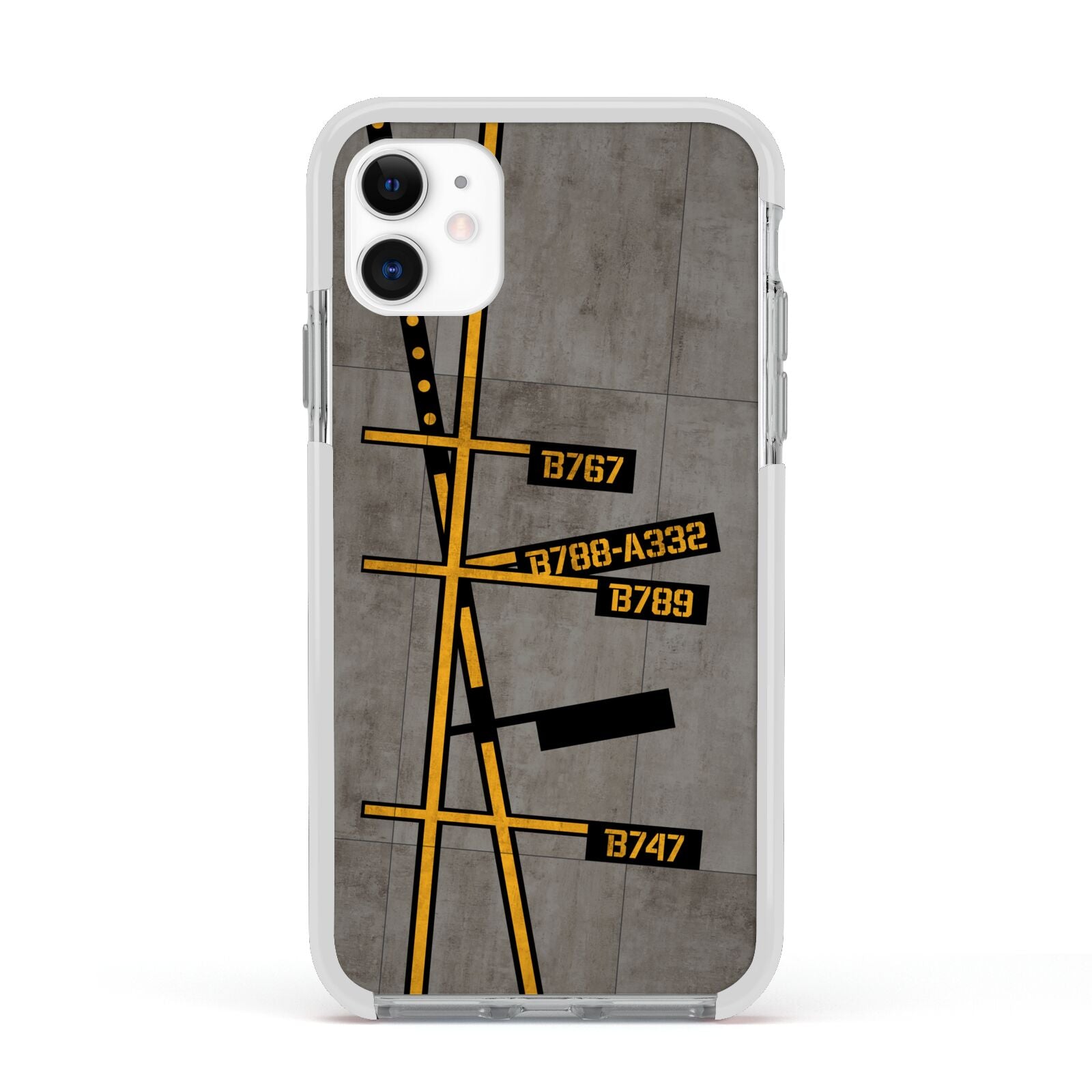 Airport Parking Markings Apple iPhone 11 in White with White Impact Case