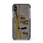 Airport Parking Markings Apple iPhone Xs Impact Case Black Edge on Silver Phone