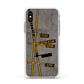 Airport Parking Markings Apple iPhone Xs Impact Case White Edge on Gold Phone