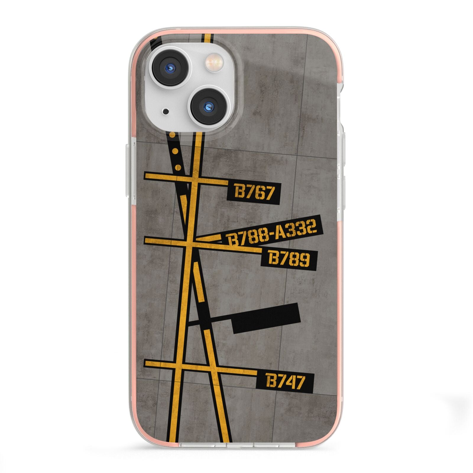 Airport Parking Markings iPhone 13 Mini TPU Impact Case with Pink Edges