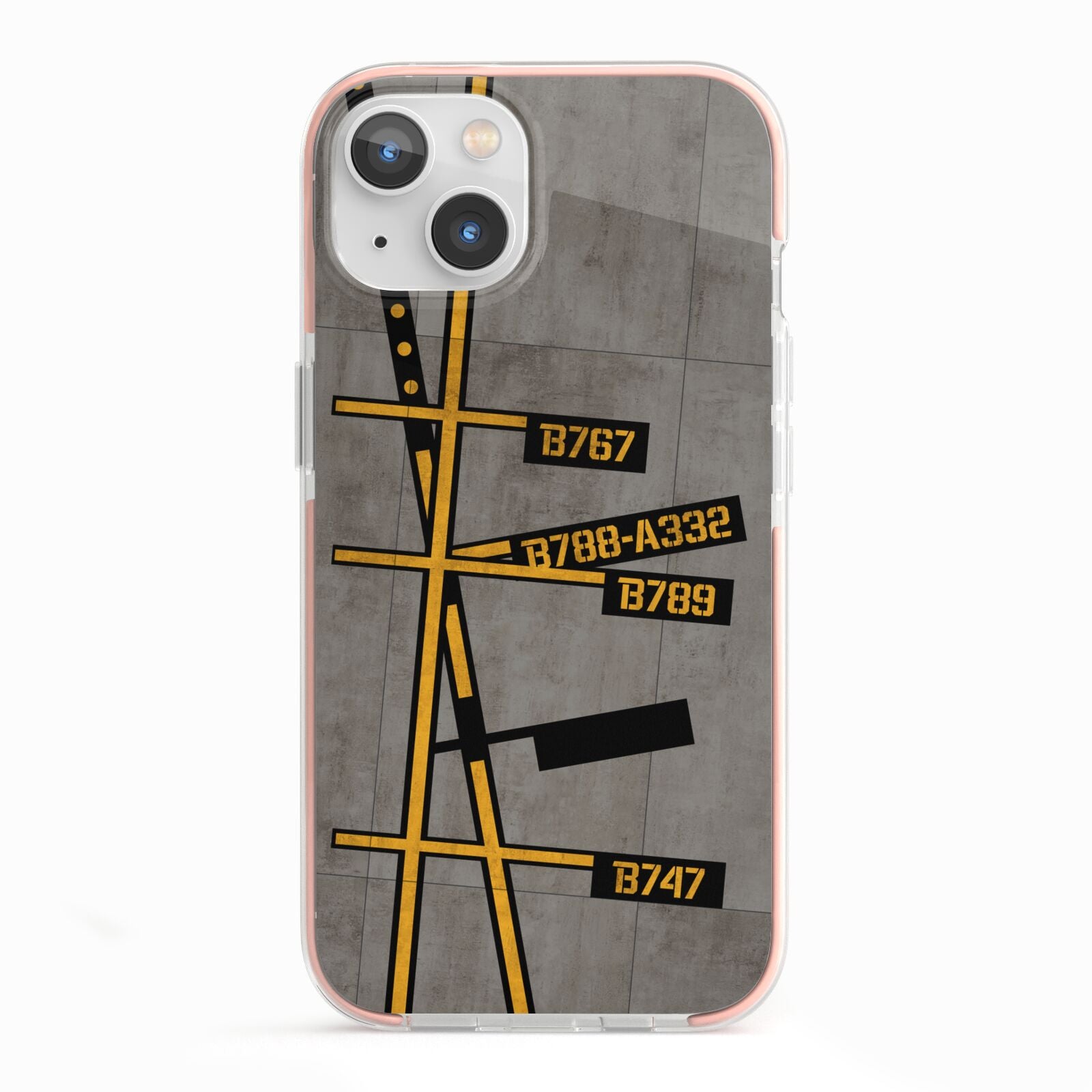 Airport Parking Markings iPhone 13 TPU Impact Case with Pink Edges