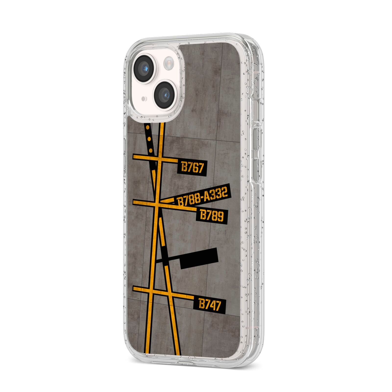 Airport Parking Markings iPhone 14 Glitter Tough Case Starlight Angled Image