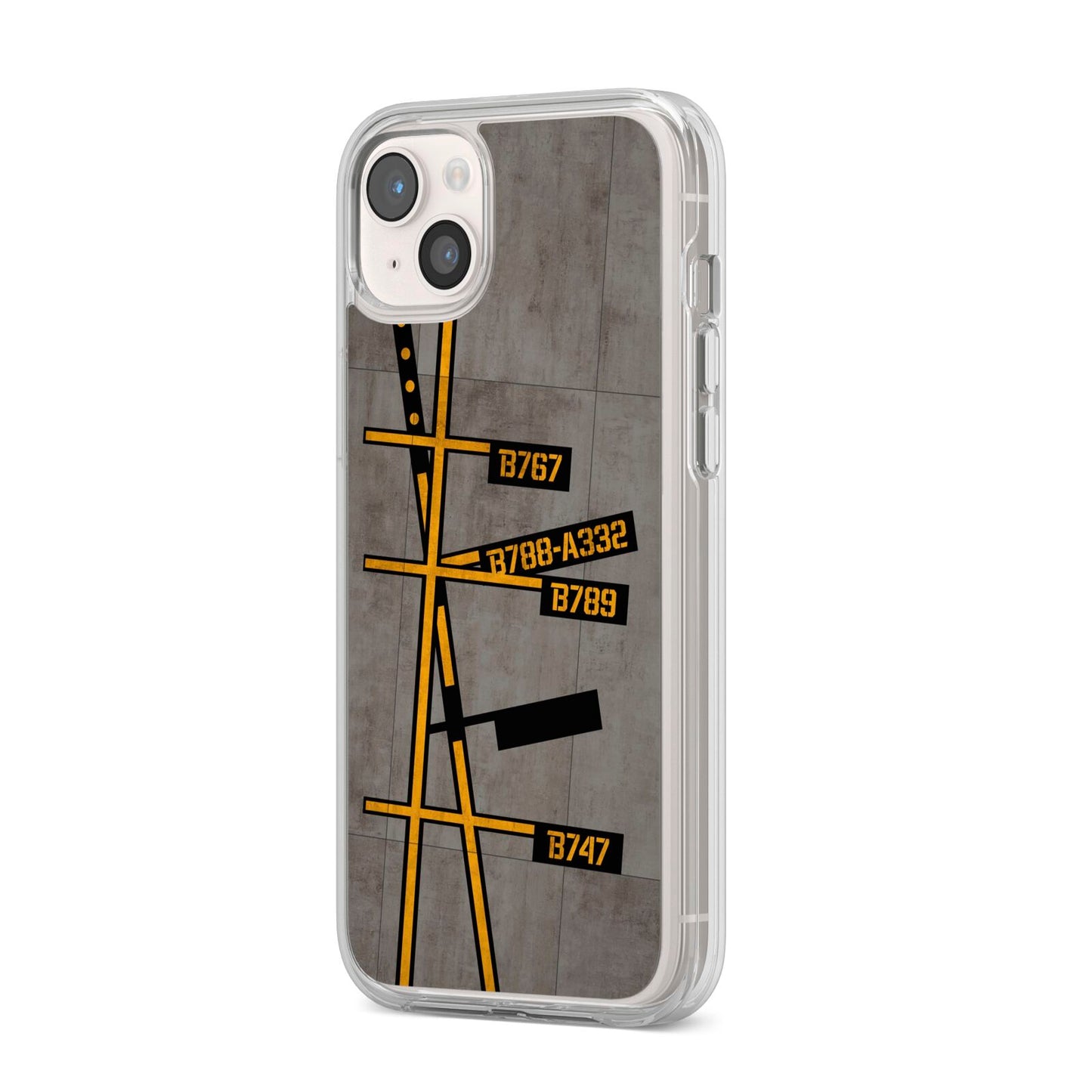 Airport Parking Markings iPhone 14 Plus Clear Tough Case Starlight Angled Image