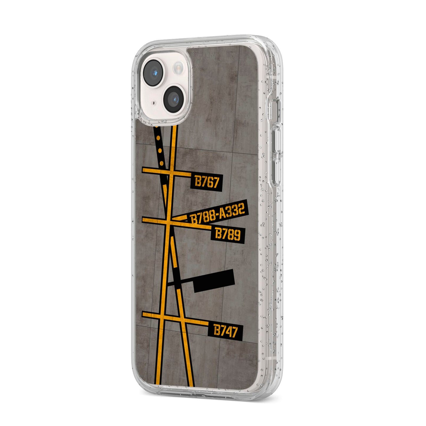 Airport Parking Markings iPhone 14 Plus Glitter Tough Case Starlight Angled Image