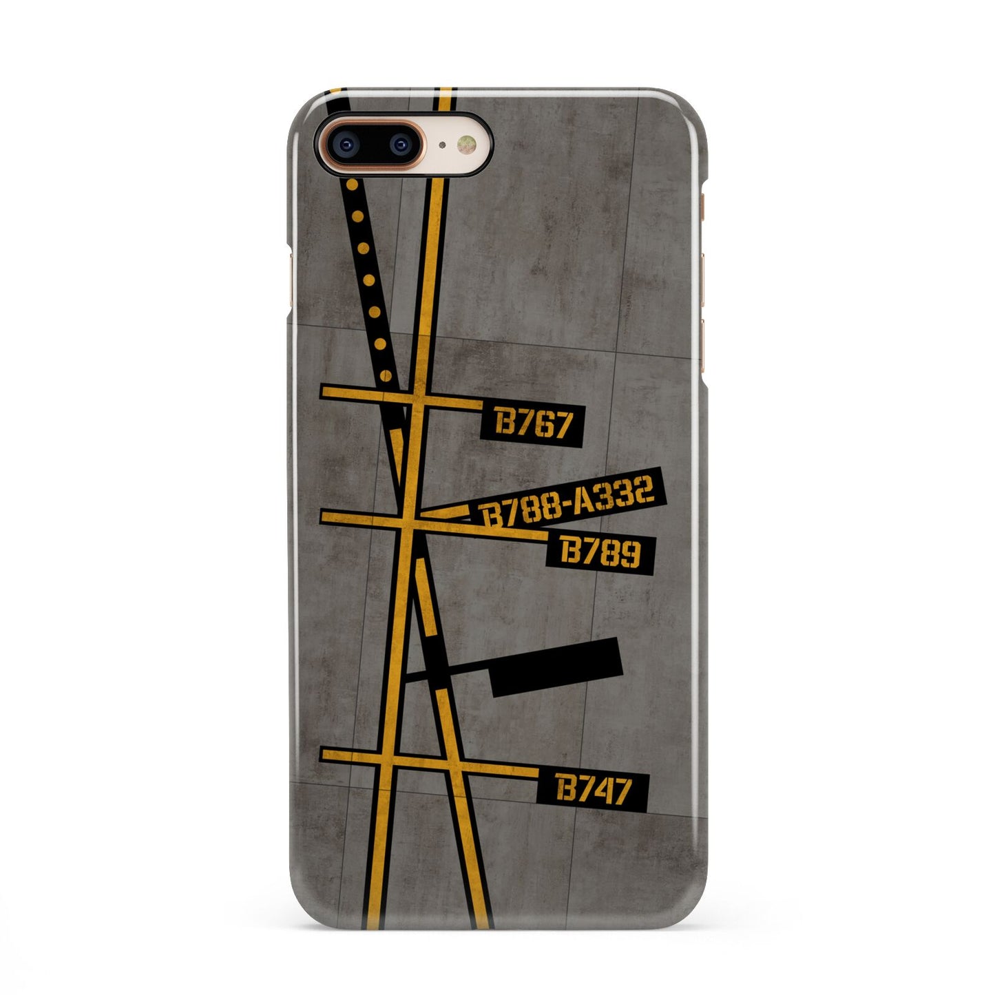 Airport Parking Markings iPhone 8 Plus 3D Snap Case on Gold Phone