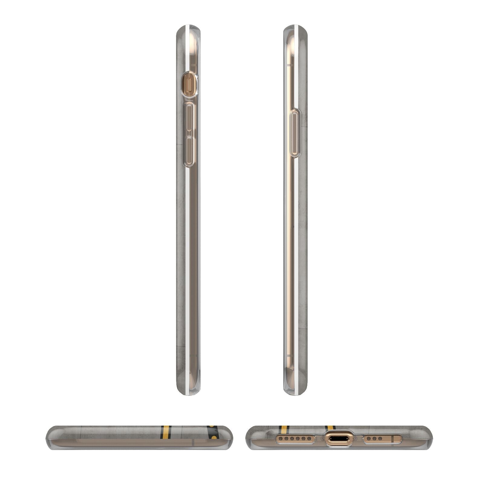 Airport Parking Markings iPhone XS 3D Tough Case in Gold Angled Images