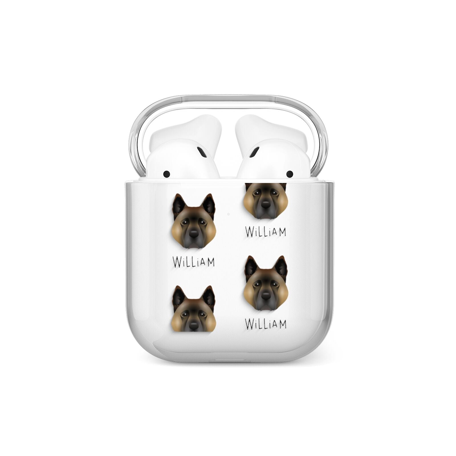 Akita Icon with Name AirPods Case