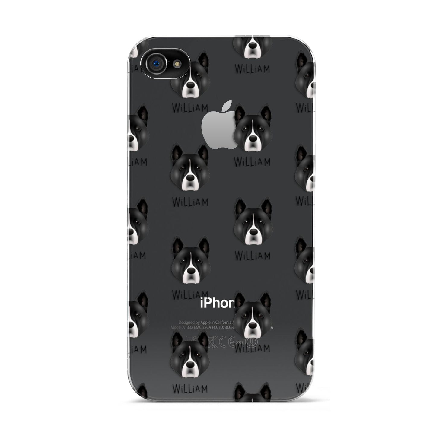 Akita Icon with Name Apple iPhone 4s Case