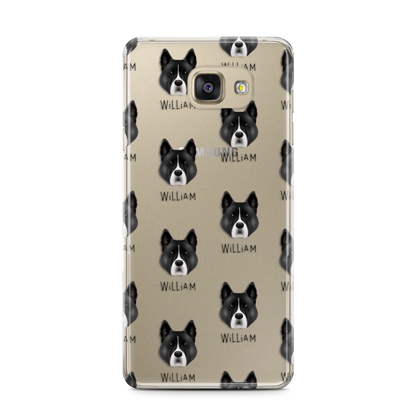 Akita Icon with Name Samsung Galaxy A7 2016 Case on gold phone