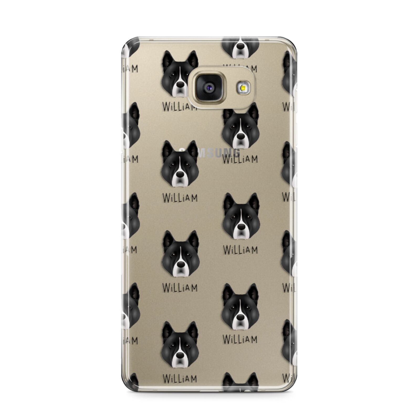 Akita Icon with Name Samsung Galaxy A9 2016 Case on gold phone
