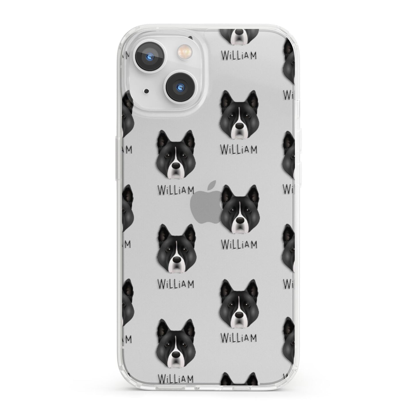 Akita Icon with Name iPhone 13 Clear Bumper Case