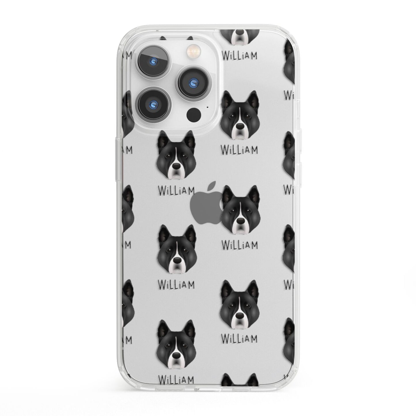 Akita Icon with Name iPhone 13 Pro Clear Bumper Case