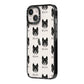 Akita Icon with Name iPhone 14 Black Impact Case Side Angle on Silver phone