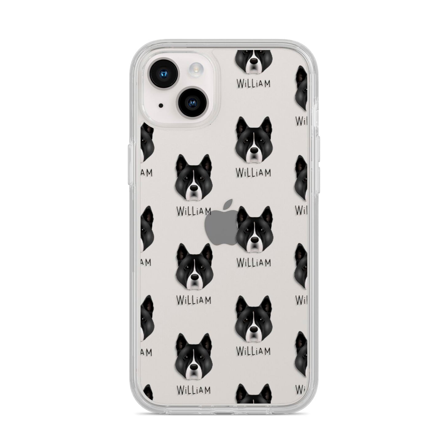 Akita Icon with Name iPhone 14 Plus Clear Tough Case Starlight