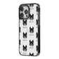 Akita Icon with Name iPhone 14 Pro Max Black Impact Case Side Angle on Silver phone