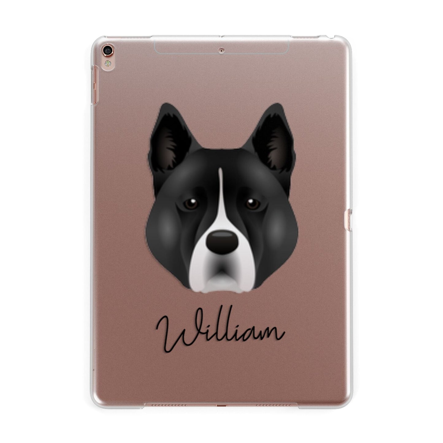Akita Personalised Apple iPad Rose Gold Case